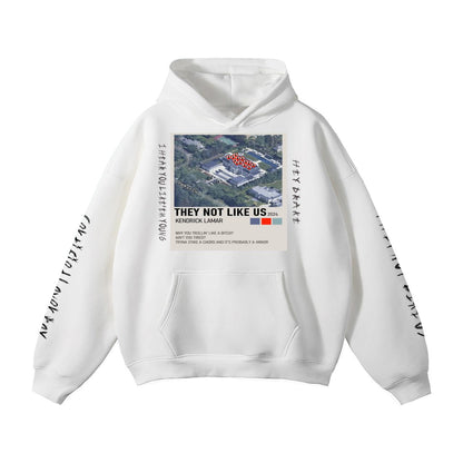 K-Dot Crown & 'They Not Like Us' Triple-Print Streetwear Hoodie