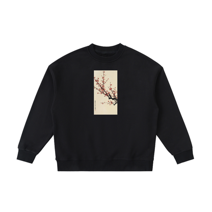 Elegant Plum Blossom Branch Art Crewneck Sweater