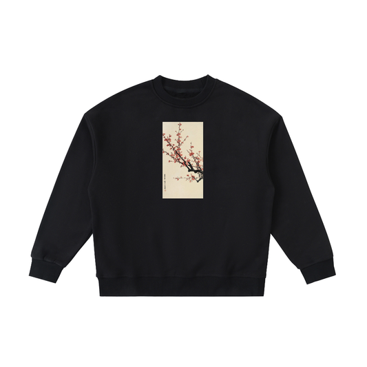 Elegant Plum Blossom Branch Art Crewneck Sweater
